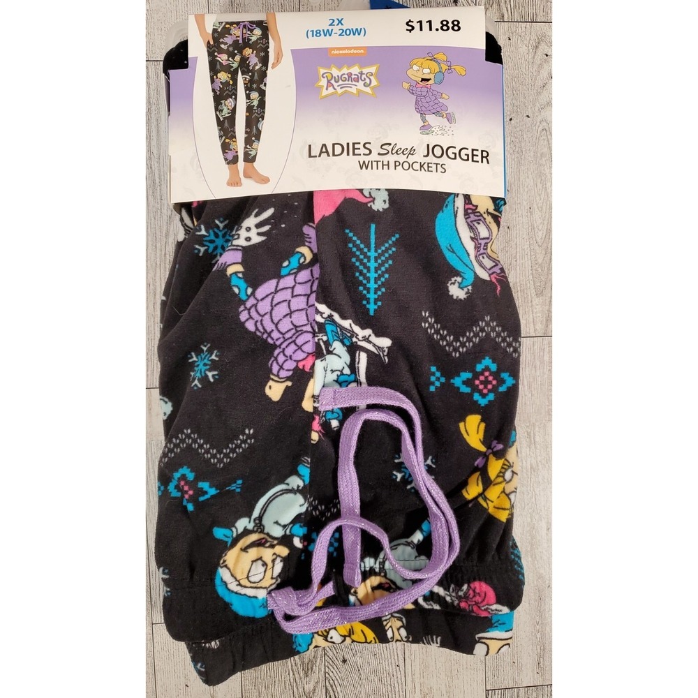 Rugrats Graphic Print Ladies Jogger Sleep Pants w/Pockets Size 2X (18-20) NEW